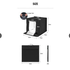 ほぼ未使用　撮影ボックス 撮影キット 撮影ブース 50x50cm LEDライト付き 背景布 スクリーン 3枚付きの画像