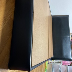 明日までの出品にします！ダブルベッドフレームのみ　黒、レザー　✳︎引き取り限定✳︎の画像