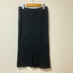 LEPSIM 編み 黒 タイトスカート スリット入りの画像