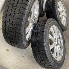 普通車　スタッドレス付きアルミホイル四本セット　中古の画像