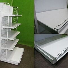 タナハシ製 H165cm×W90cm×D60cm 単体片面４段什器 サイドネット付き■陳列棚・システム什器■S-638の画像