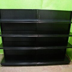 タナハシ製 H138cm×W90cm ３連結片面３段什器 ブラックカラー(画像は２連結)■陳列棚・システム什器■S-639の画像