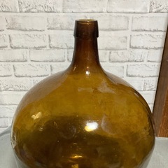 昭和レトロガラス　デミションボトル　茶系の画像