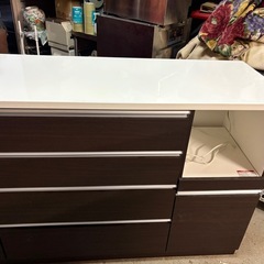 キッチンカウンター　木製　中古品の画像