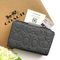 COACH インダストリアル グレー シグネチャー 二つ折財布 【未使用】の画像