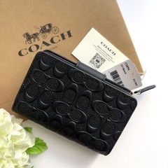 COACH ブラック シグネチャー 二つ折財布 【未使用】の画像
