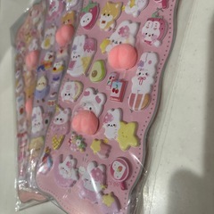 おしりぷにぷにシール 3枚セット アニマルパーティー 立体シールの画像