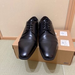 ほぼ未使用！
革靴 ビジネスシューズ 耐水 ストレートチップ 黒 メンズの画像