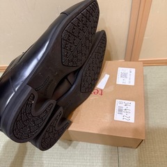 ほぼ未使用！
革靴 ビジネスシューズ 耐水 ストレートチップ 黒 メンズの画像