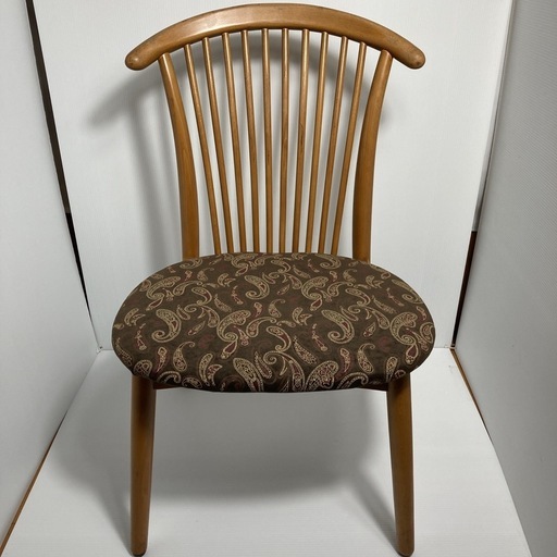 ペイズリー柄ダイニングチェア ナチュラル 北欧インテリア
