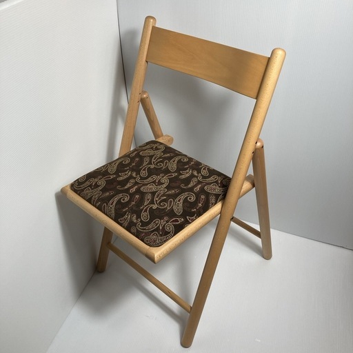 フォールディングチェア　リメイク　ダイニングチェア　折り畳み　イス　ペイズリー柄 フォールディングチェアリメイクダイニングチェア折り畳みイス (ぽんた