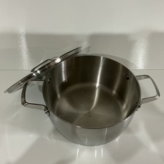 1個￥5,940-🌈未使用品✨無印良品✏️両手鍋•蓋付き•20cm底の厚さ2.0mm内径20cm満水容量2.9L取扱説明書付き❣️シルバーの画像