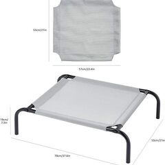 新品　複数在庫　Amazon Basics　ペットベッド 脚つきコット型 メッシュ 71 x 53 x 18cm XSサイズ グレーの画像
