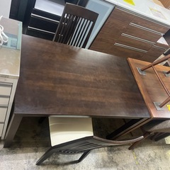 ダイニング３点セット　ダークブラウンの画像