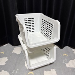 ★新品未使用！重ねられるワゴンストッカー2点セット★の画像