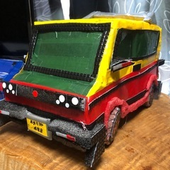 ダンボールカー作成の画像