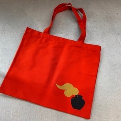 未使用🔶朱色デザイン布トートバッグの画像