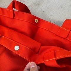 未使用🔶朱色デザイン布トートバッグの画像