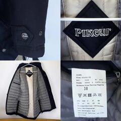 【未使用】ピカー 中綿ジャケット 防水 38 ブラック 602001 レディース PIKEUR フード・ファー取り外し可能 乗馬 馬術の画像