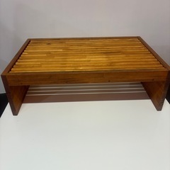 パン屋使用 木製什器 パン陳列台／約60×40cm スノコ棚タイプ｜まとめ買い可（全2個）の画像