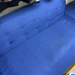 ソファ ソファベッド ブルー オットマン L字 脚付き 使用期間6年ほど
の画像