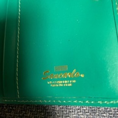 ターコイズ レザー 二つ折り財布の画像