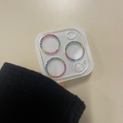 iPhone 16 3眼レンズ　保護カメラカバー強化ガラス製　キラキラ　カラフル　2枚入りの画像