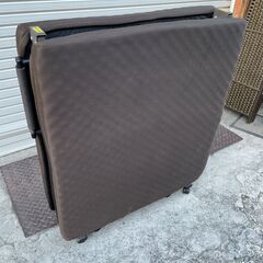 ★ 折りたたみ ベッド ニトリ ダブルメッシュ 2 ダークブラウン NITORI W95xD193xH37cmの画像