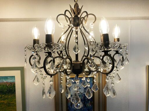 レトロ調デザイン 6灯 シャンデリア ORRB co. アンティークブラウン