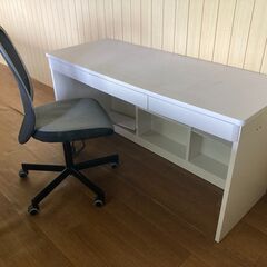 【値下げ】オフィス家具セット（ホワイト組合わせ）の画像