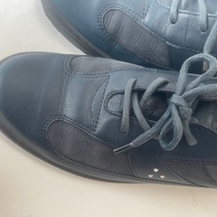 未使用 エコー ecco ソフトレザー レディース シューズ 靴 ネイビー 24.5 cm EEE 38 日本製の画像