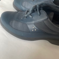 未使用 エコー ecco ソフトレザー レディース シューズ 靴 ネイビー 24.5 cm EEE 38 日本製の画像