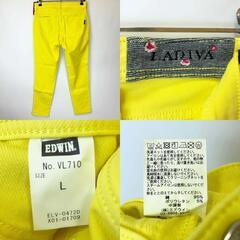 【未使用】LADIVA ラディーバ スキニー パンツ ボトムス ストレッチ ラクラク L イエロー VL710-128 レディース エドウイン EDWINの画像