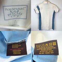【未使用】HORSEWARE Eda Tech Polo 半袖 ハーフジップシャツ S ホワイト CJNKIO-W000 レディース 乗馬 馬術の画像