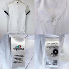 エクイライン EQUILINE 半袖 ライディングシャツ XS ホワイト レディース 乗馬 馬術の画像