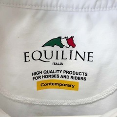 エクイライン EQUILINE 半袖 ライディングシャツ XS ホワイト レディース 乗馬 馬術の画像