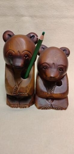 木彫り 熊の置物2体 (ぱなご) 金沢文庫のインテリア雑貨/小物《置物