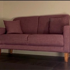 ソファー　2人がけ　ピンクの画像