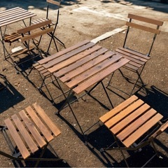 テーブル＋チェア4 屋外用の画像