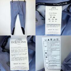 【未使用】エクイライン EQUILINE キュロット パンツ フルグリップ BREECHES 46 ライトブルー N08875 レディース 乗馬ズボン 馬術の画像