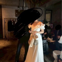 フリル　オフショルダー 二次会 前撮り ウェディングドレスの画像