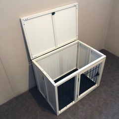 ペットケージ　サークル　小型犬　木製　ホワイト　犬用ケージ ウッディサークルの画像