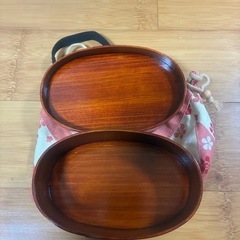 漆塗り　曲げわっぱのお弁当箱セットの画像