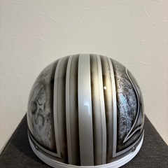 カスタムペイント　ヘルメット！ツバ付きキャップ！コルク半　ヘルメット　バイク用の画像