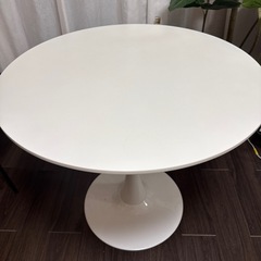 【即日受け取りも可能】80cm円卓/ホワイト の画像