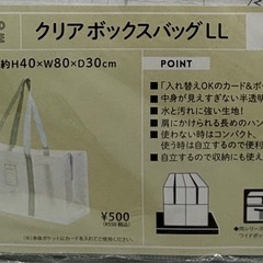 未開封◆クリアボックスバッグ◆LL◆２点ありの画像