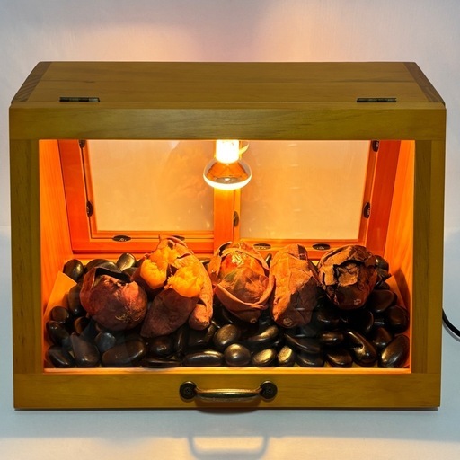 木製ホットショーケース 焼き芋保温ディスプレイケース【ナチュラル