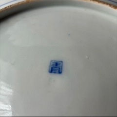 伊万里焼　古伊万里　水盤　盆栽皿　約30.5㌢　大皿　花器　中深鉢　染付　梅　青印の画像