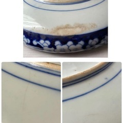 伊万里焼　古伊万里　水盤　盆栽皿　約30.5㌢　大皿　花器　中深鉢　染付　梅　青印の画像