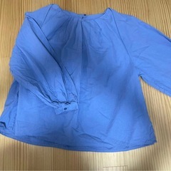ブルー　上品　カジュアル　ブラウス　サイズMの画像